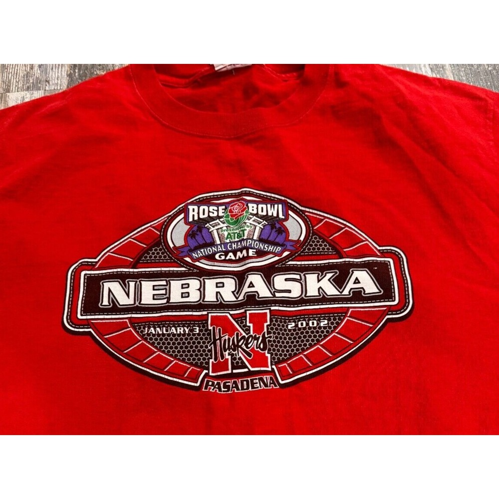 2002 NEBRASKA HUSKERS ROSE BOWL NATIONAL CHAMPIONSHIP GAME T-Shirt L